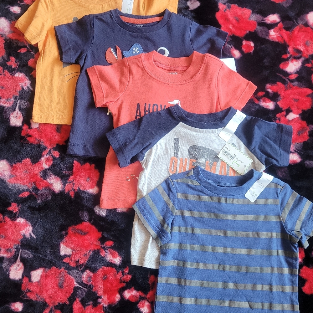 NEW Carter's 3 - 6 M Set of 5 Tee Shirts